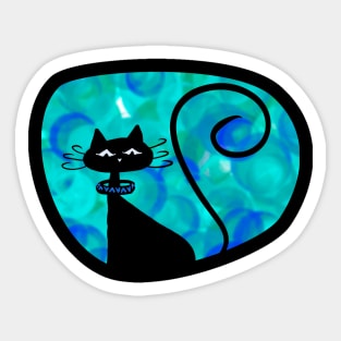 Atomic Age Cat (Blue) Sticker